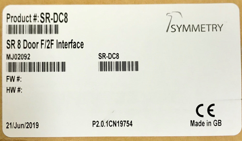 SYMMETRY SR DC8 SR 8 DOOR F/2F Interface Module SR-DC8