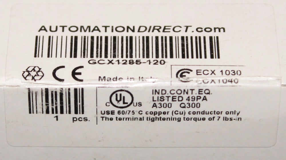 AUTOMATION DIRECT GCX1285 120 3 Position Spring Return Illum Selector Switch 