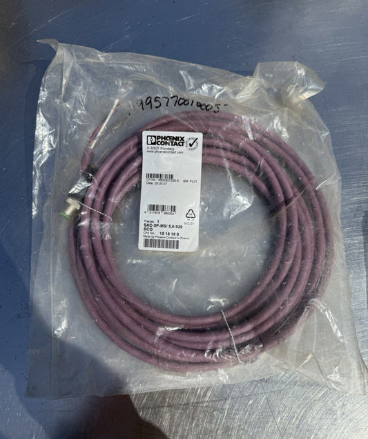 Phoenix Contact SAC-5P-MS/ 5,0-920 SCO - Bus system cable 1518180 - New