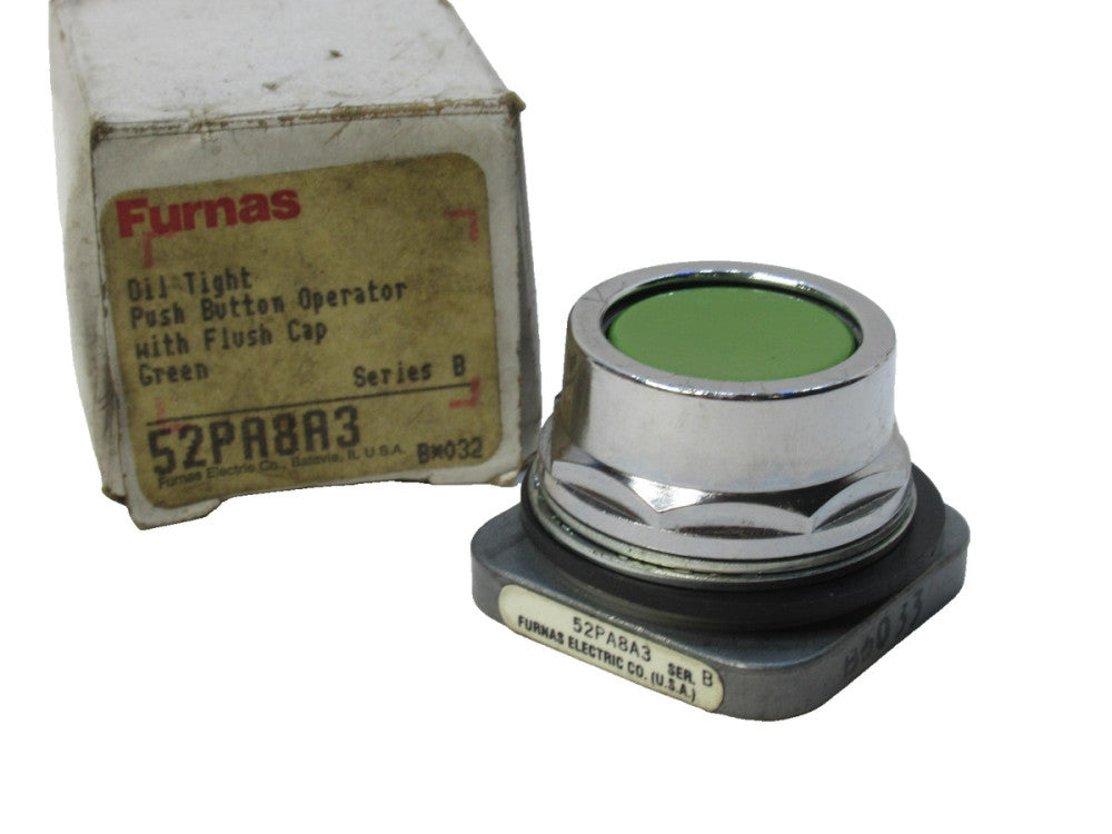 Furnas 52PA8A3 Series B Oil Tight Flush Cap Push Button , Green (New)