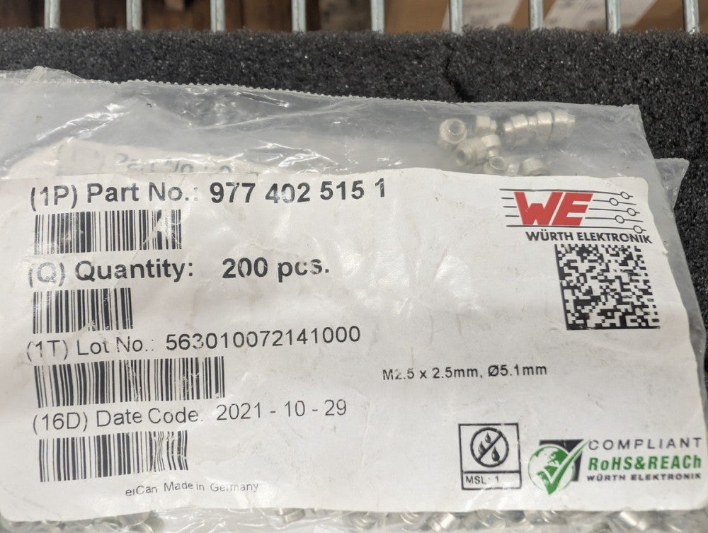 New, Wurth Elektronik, 9774025151, RND STNDFF M2.5X0.45 STL 2.50MM - Lot of 100
