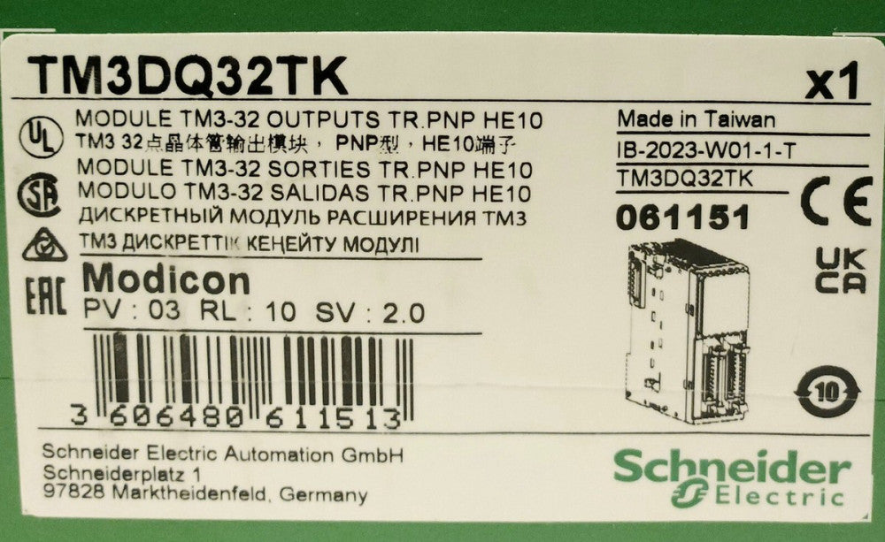 SCHNEIDER ELECTRIC MODICON TM3DQ32TK TM-32 Output TR PNP HE10 Module