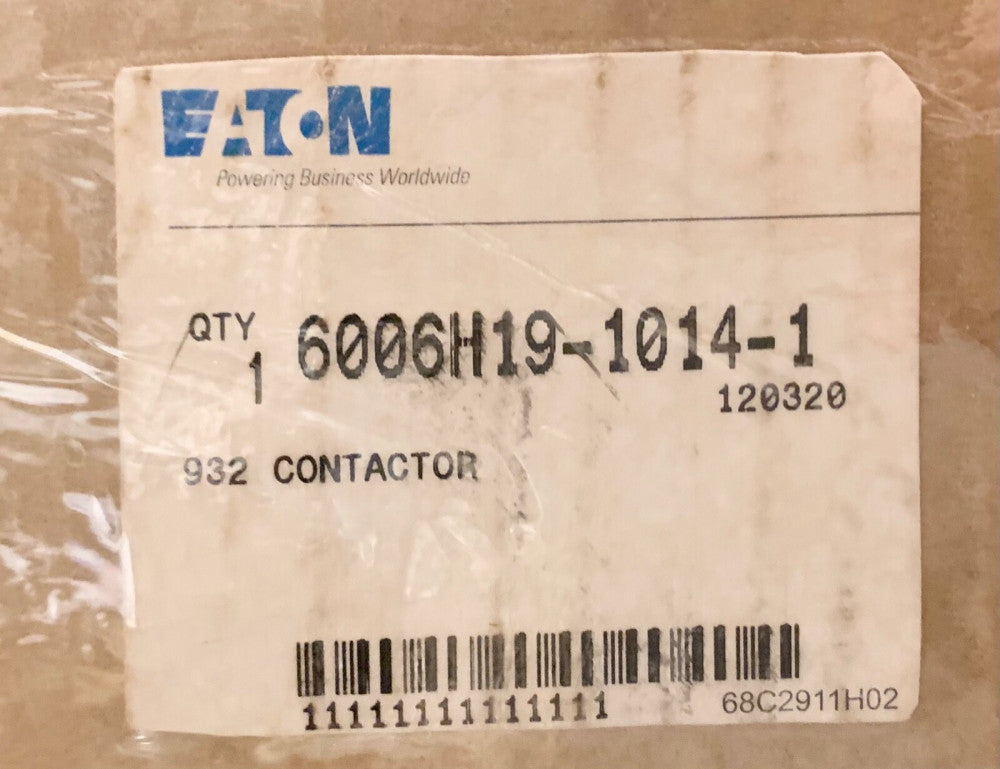 EATON CUTLER HAMMER 6006H19 1014 1 Size 2 DC Contactor 115 VDC 50 AMP