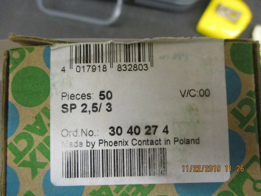 Phoenix Contact - 3040274 - TERM BLOCK PLUG 3POS STR