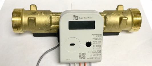 DYNASONIC UHC100 24VDC Ultrasonic Heat Meter BADGER THREADED G2 L300 mm WATER LT