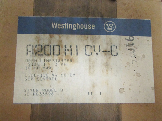 WESTINGHOUSE A200M1CVC Size 1 A200 Starter 110 V 10 HP A200 M1 CV-C