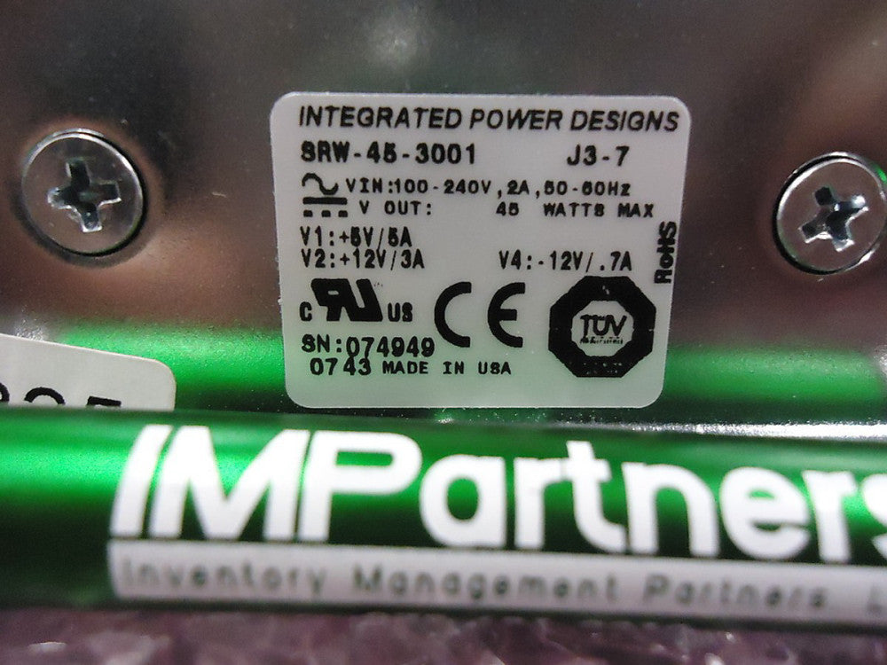 Integrated Power Designs SRW-45-3001 Triple Output AC/DC Power Supply.  New!