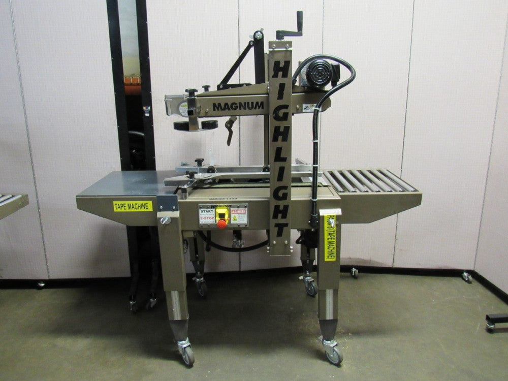 HIGHLIGHT MAGNUM 1300 TB-U BOX CASE TAPE SEALER TAPER  1 PH 120VAC 2" ROLLER