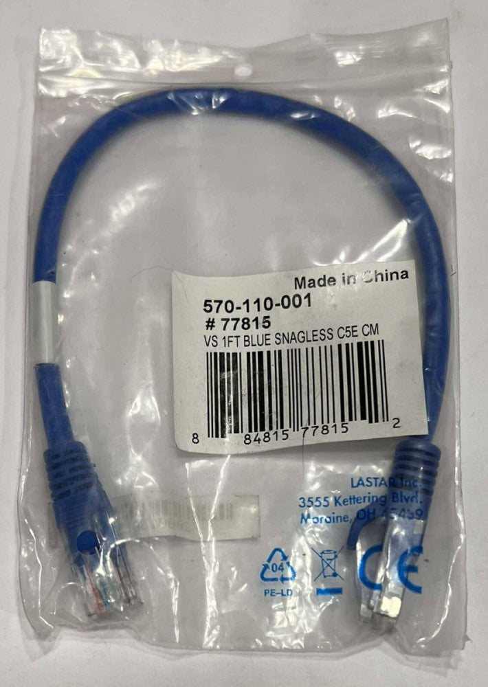 LASTAR INC 570 110 001 77815 VS 1FT Blue Snagless C5E CM