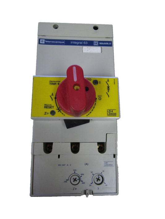 Telemecanique Integral 63 Motor Starter LD4 LD.30. w/ Overload Relay LB1LD03M55