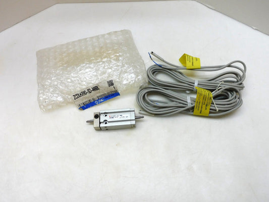 SMC CYLINDER ZCDUKR10-5D-M9BL W/ 2 CORDS D-M9B