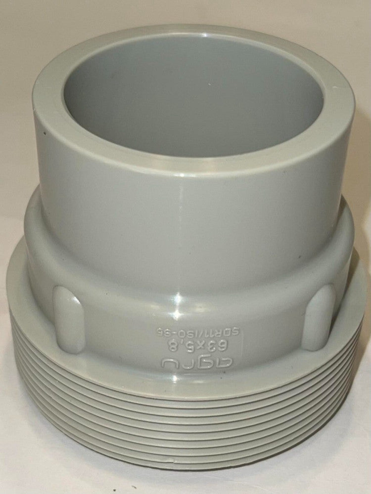 AGRU SDR11 ISO S5 PPR 63 X 5.8 12/1 Piping Half Union