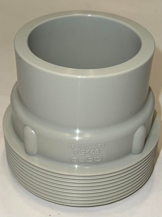 AGRU SDR11 ISO S5 PPR 63 X 5.8 12/1 Piping Half Union