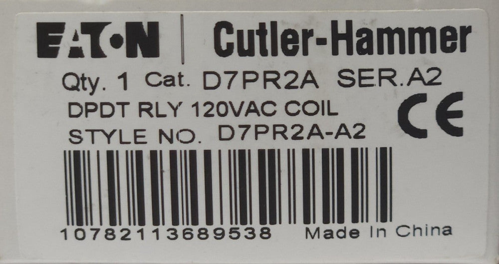 EATON CUTLER HAMMER D7PR2A 120 VAC DPDT Relay D7PR2A-A2 8 Blade Type