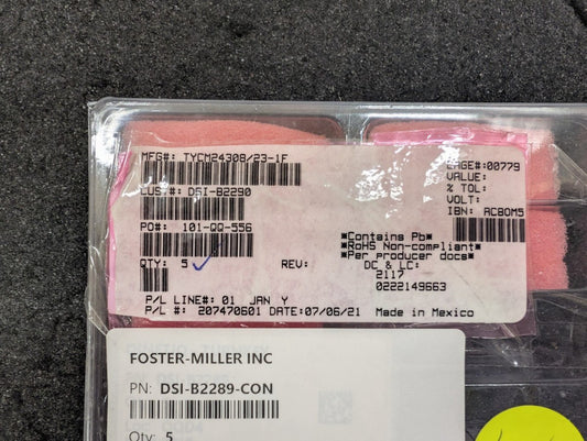New, AMP/Tyco, M24308/23-1F, CONN D-SUB RCPT 9POS VERT SOLDER