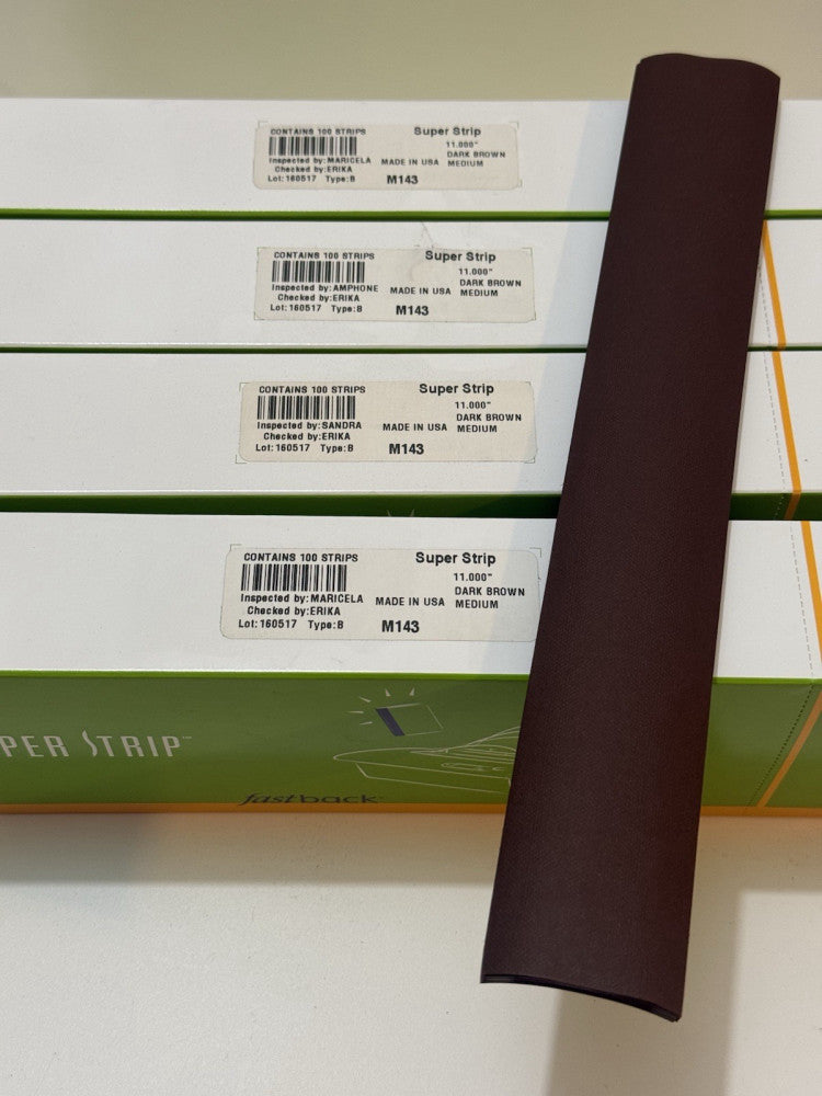 Lot of 4 - Powis Fastback 11" Medium Dark Brown Super Strip M143 - 100 Per Box