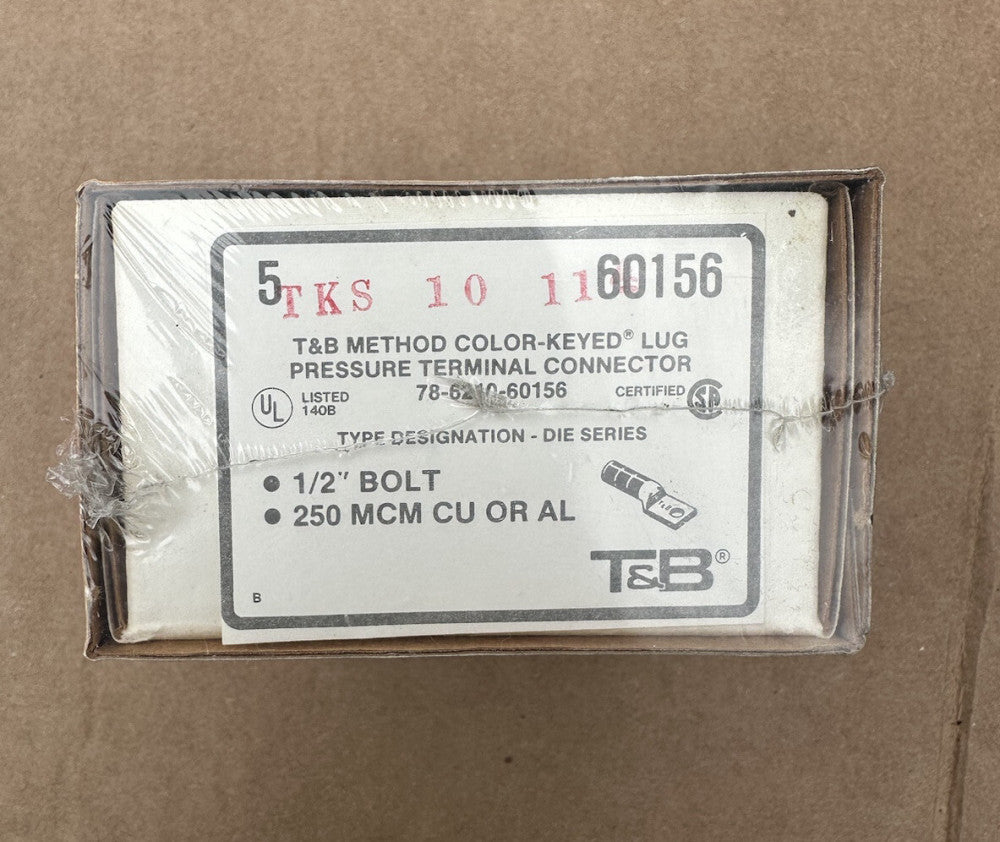 New Pack Of 5 Thomas & Betts 60156 Lug Terminal Connector 1/2” Bolt 250 MCM