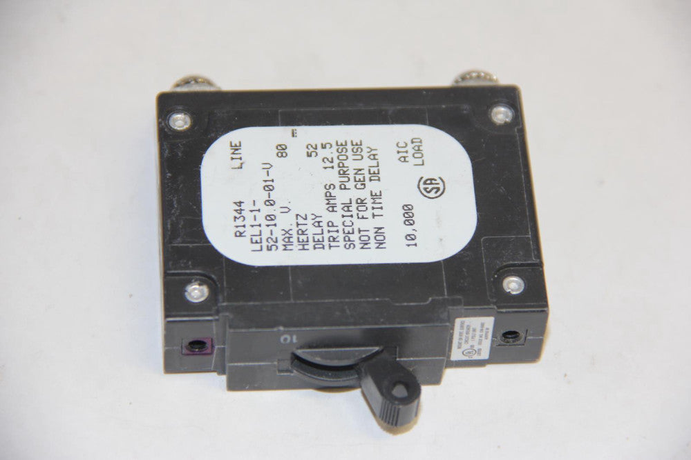 AIRPAX LEL1-1-52-10.0-01-V 10A 240VAC 80VDC Hydraulic-Magnetic Circuit Breaker