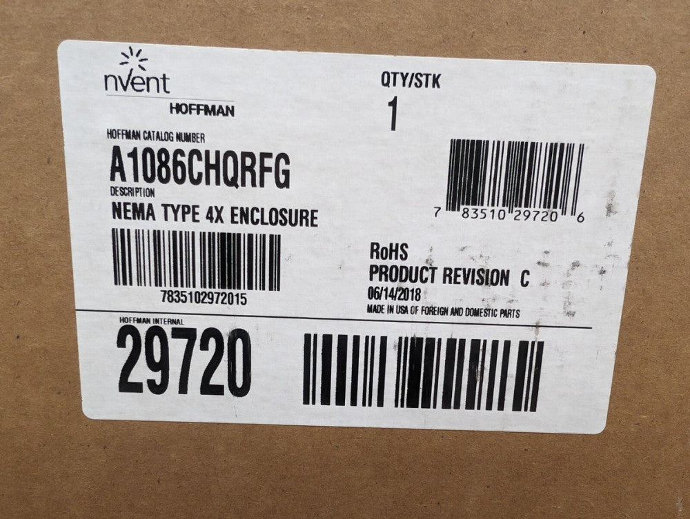 New, Nvent, Eriflex, A1086CHQRFG, JUNCTION BOX, 10"L X 7.99"W