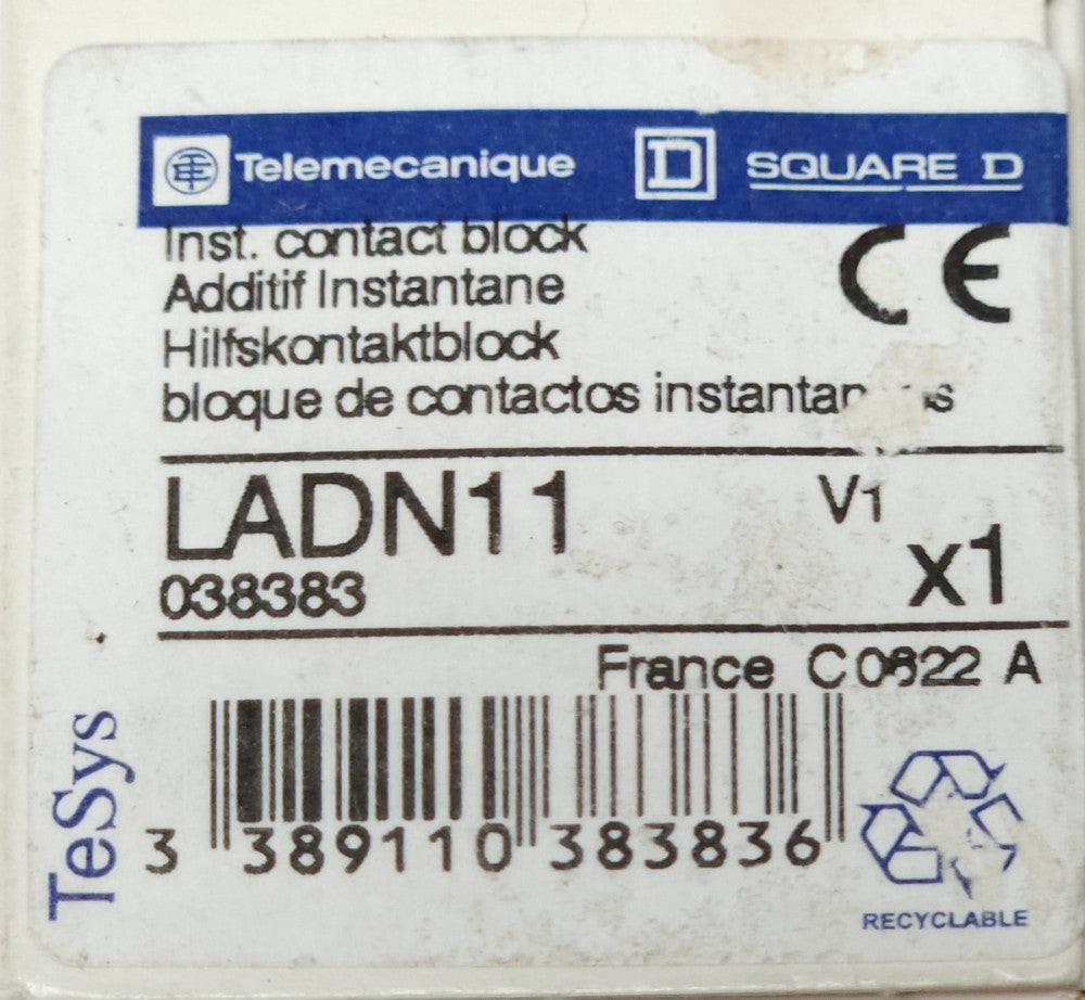 TELEMECANIQUE SQUARE D LADN11 Top Mount Auxiliary Contact Block 1 NO