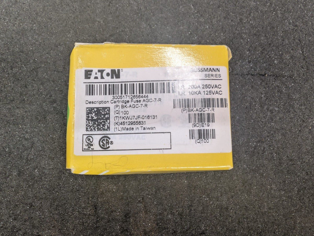 New, Cooper Bussmann, BK/AGC-7-R, FUSE GLASS 7A 250VAC 3AB 3AG - Lot of 95pcs