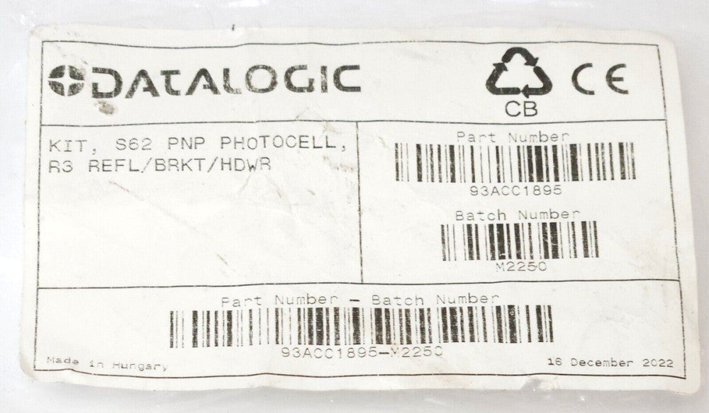 DATALOGIC 93ACC1895 KIT S62 PNP PHOTOCELL KIT R3 REFL BRKT Photocell Reflective