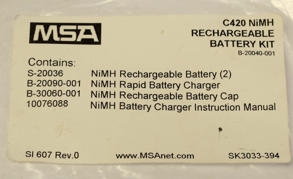 MSA B 20090 001 NiMH C420 PAPR Rapid Battery Charger ONLY SK3033 385 for AIRGAS