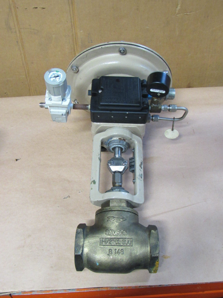 SAMSON ACTUATOR CONTROL VALVE 3277 CL300 1-1/2"NPT B148 W/ POSITIONER 3760