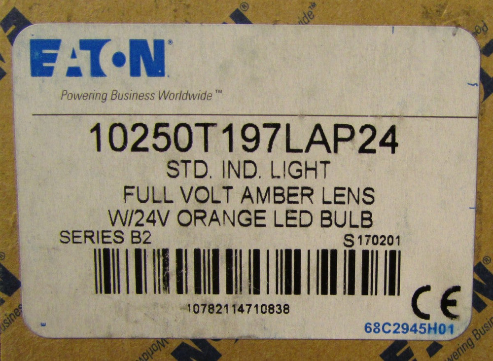 EATON CUTLER HAMMER 10250T197LAP24 Amber Lens Orange LED Indicating Pilot Light 