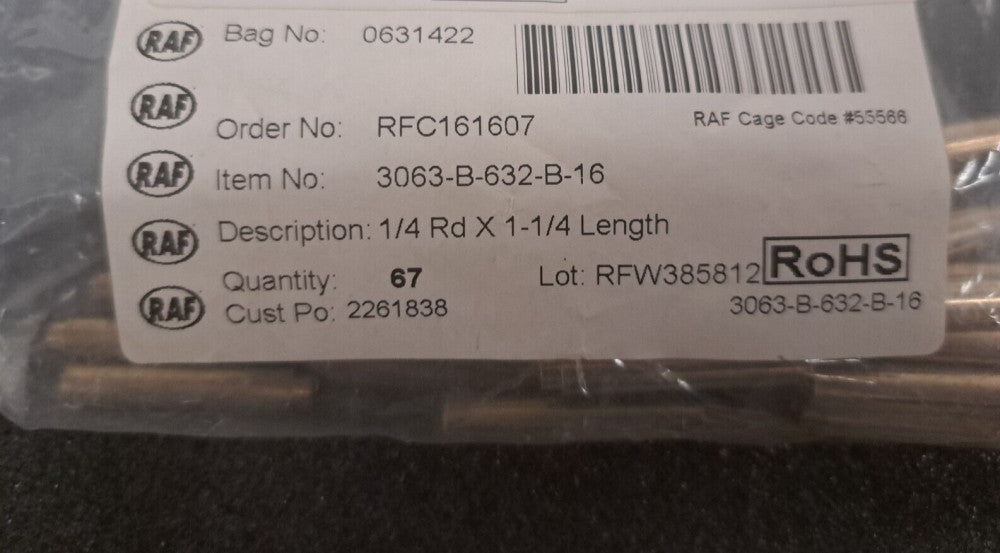 New, RAF Electronics, 3063-B-632-B-16, ROUND SWAGE STANDOFF ELECTRO, Lot of 10