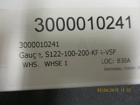 S122-100-0-200-KPA-VSF Brooks 2 inch Stainless Steel Indicating BRAND NEW!
