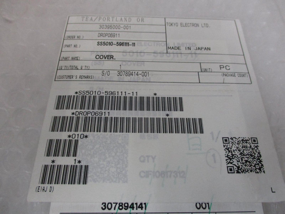 TOKYO ELECTRON 5010-596111-11 COVER