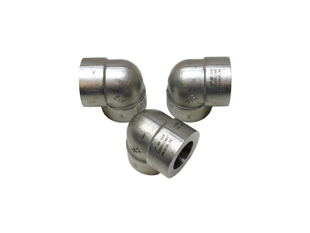 ASP Stainless 90° Elbow Fitting 1" Weld In A182F F304/F304L B16 6M Lot of 3