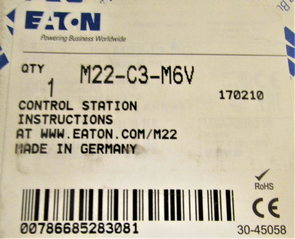 EATON MOELLER M22 C3 M6V Up Down Stop Pushbutton Control Station