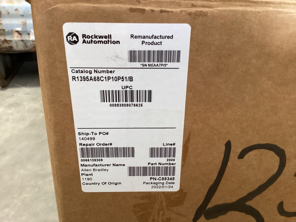 Allen Bradley 1395-A68-C1-P10-P51 DC 15 HP Drive. (Factory refurbished? see tag)