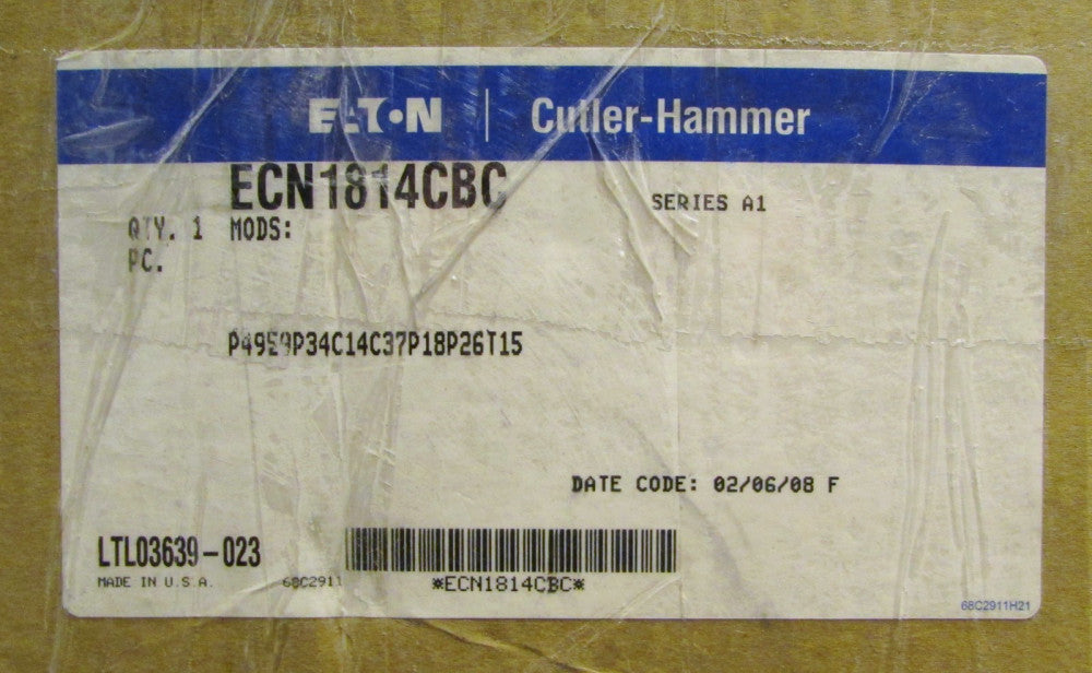 EATON CUTLER HAMMER ECN1814CBC Size 1 AN16DN0 Starter P49E9P34C14C37P18P26 T15