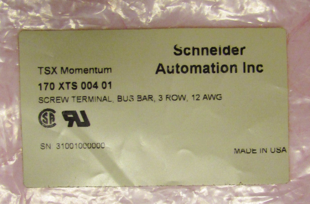 SCHNEIDER AUTOMATION 170 XTS 004 01 TSX Momentum Screw Terminal Buss Bar 12 Awg