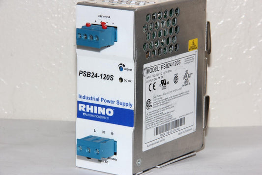 RHINO PSB24-120S 24V 5A DIN Rail Mount Industrial Power Supply 100-240V Input