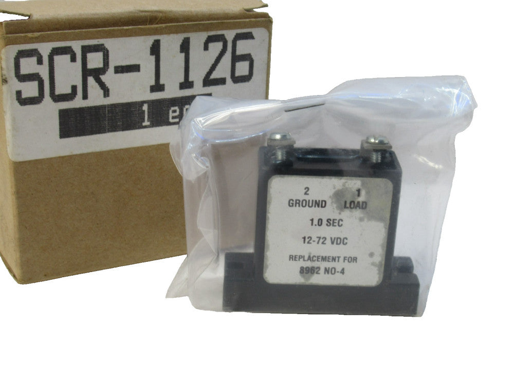 (NEW) NO NAME SCR-1126 , SCR1126 Repl. for 8962 N0-4 1.0sec 12-72Vdc Time Delay