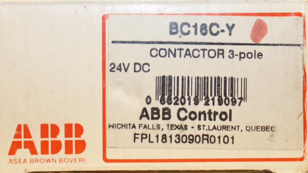 ABB Contactor 24VDC 3 Pole BC16C Y
