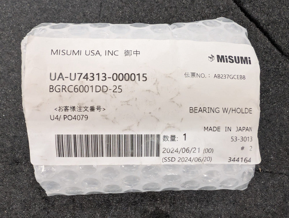 New, Misumi, BGRC6001DD-25, BEARINGS WITH HOUSING - DOUBLE BEARINGS, UNRETAINED
