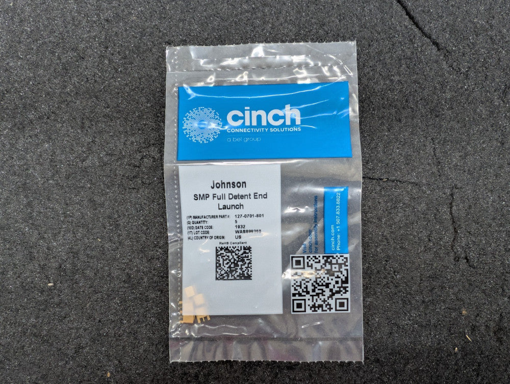 New, Cinch, 127-0701-801, CONN SMP RCPT STR 50OHM EDGE MNT - Lot of 5pcs