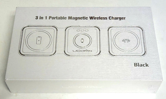 UCOMX W-312 3 In One Wireless Charger Station IPhone Apple Watch Airpods BLACK