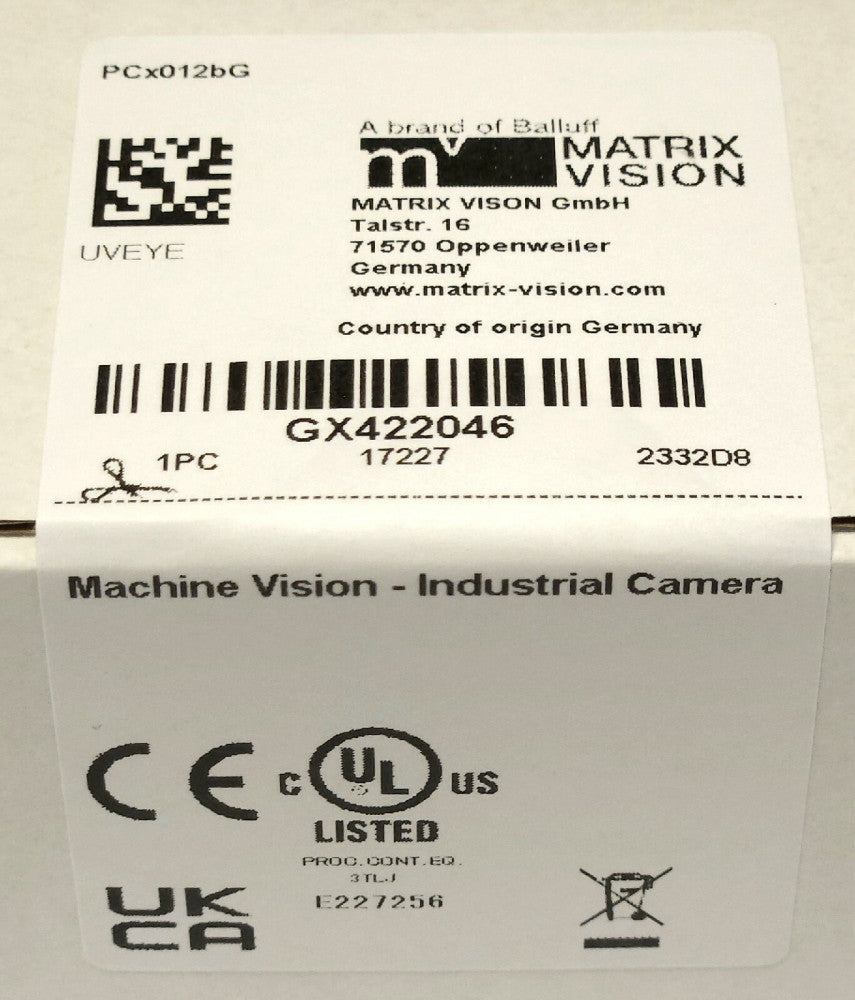 SEALED BALLUFF MATRIX VISION BVS CA GXO 0124AG MACHINE VISION Industrial Camera