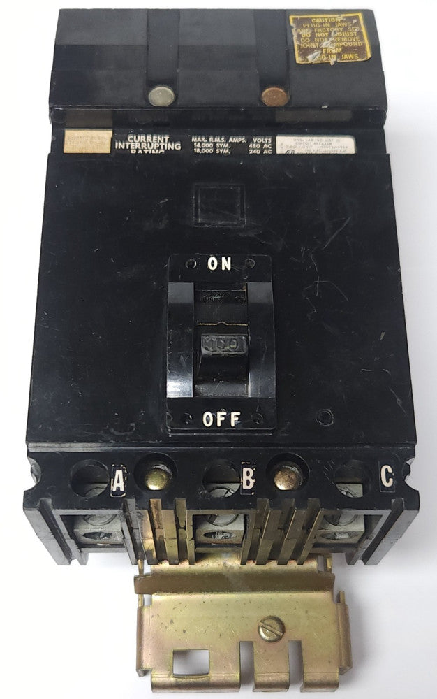 SQUARE D FA34100 3 Pole 100 AMP Type FA I LINE Circuit Breaker OLD STYLE 480 VAC