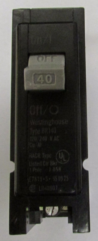 WESTINGHOUSE CUTLER HAMMER BR140 Single Pole 40 Amp Type  BR C120 Breaker