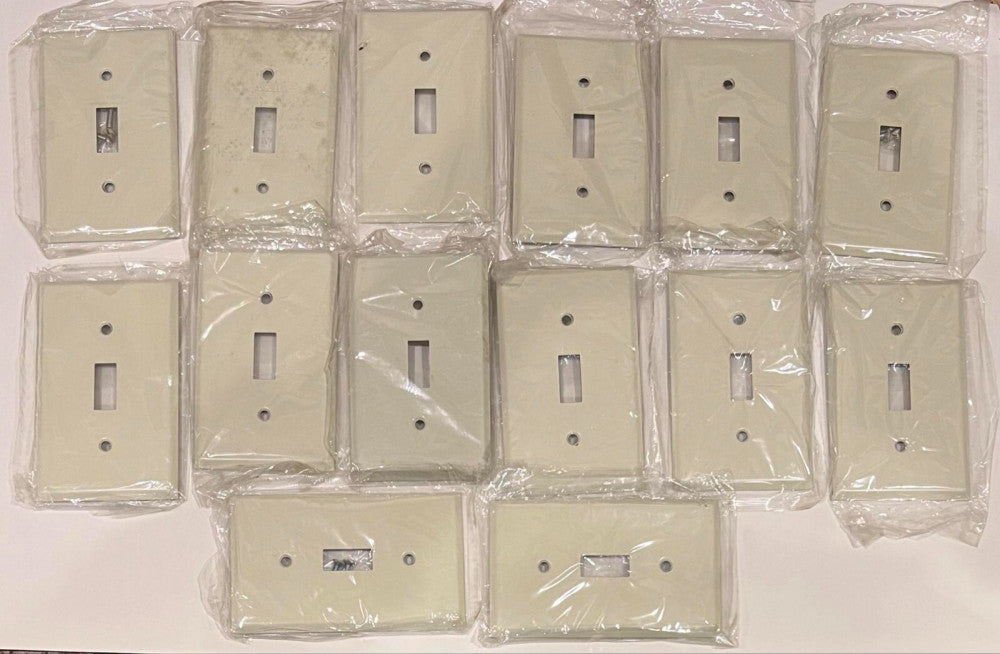 (Lot of 14) MULBERRY M#1 84071 3099 Almond Metal Light Switch Wallplate