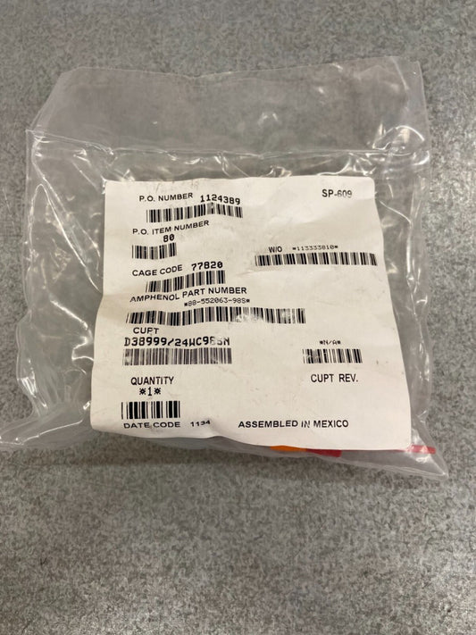 NEW, AMPHENOL, D38999/24WC98SN, CONN RCPT FMALE 10POS GOLD CRIMP