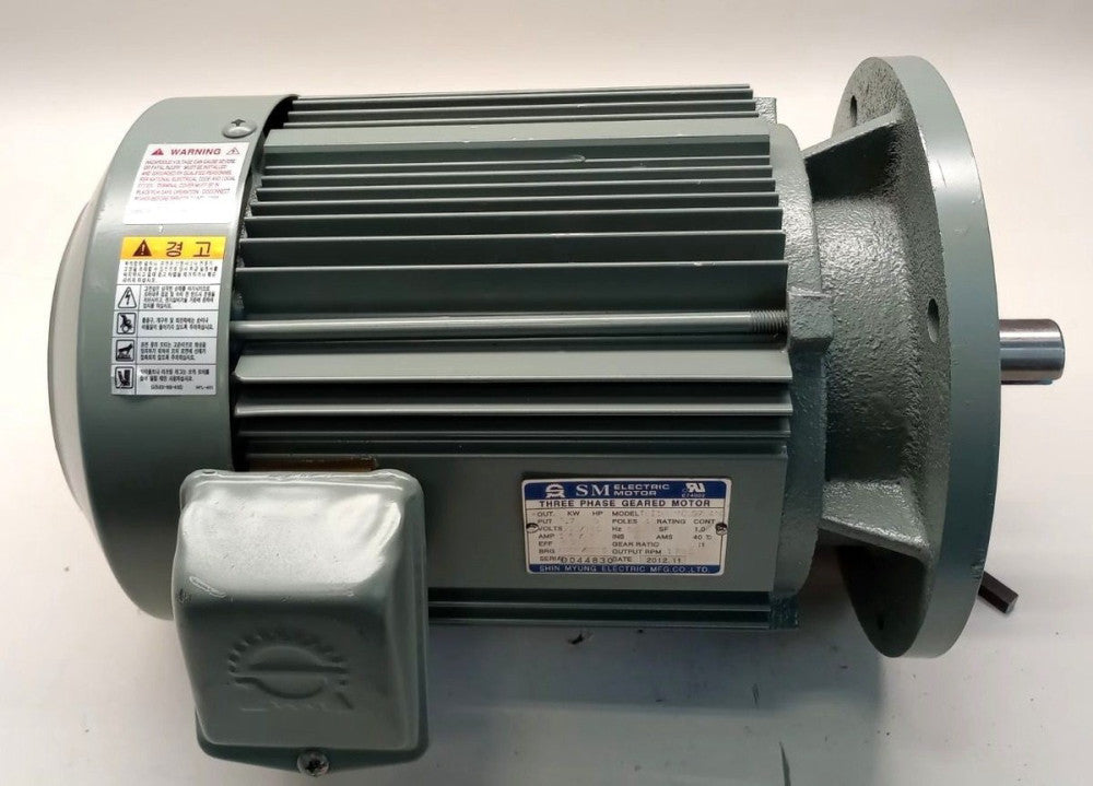 Shin Myung TEI160MC03704ND Electric Motor 5 HP 4 Pole 1730 RPM 3 PH
