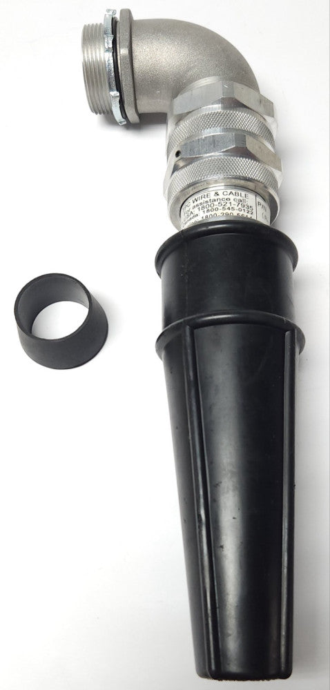 TPC WIRE & CABLE 51925 SUPER-TREX Rubber Flex Relief BOOT 1 1/2" Swivel 90 Degre